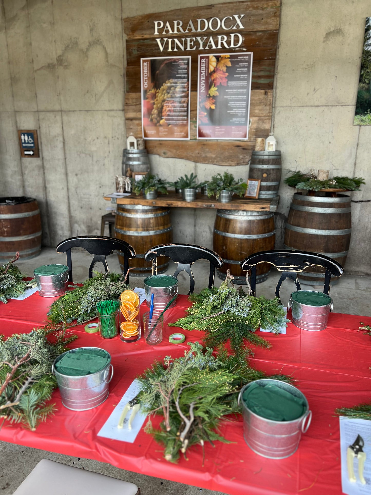 11/15 Holiday Centerpiece Workshop at Paradocx Vineyard at 2 pm