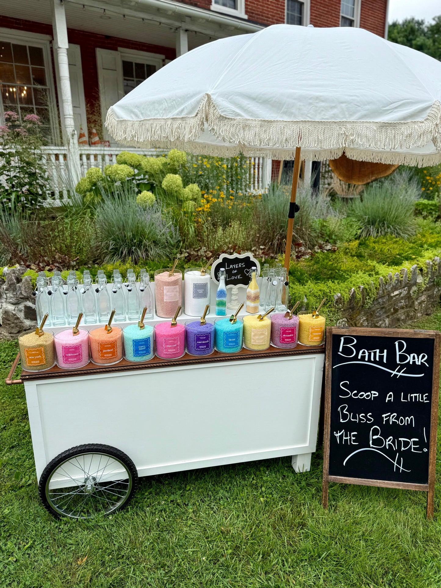 Luxe Bath Salts Bar - Includes Umbrella Cart Rental & 50 Bottles