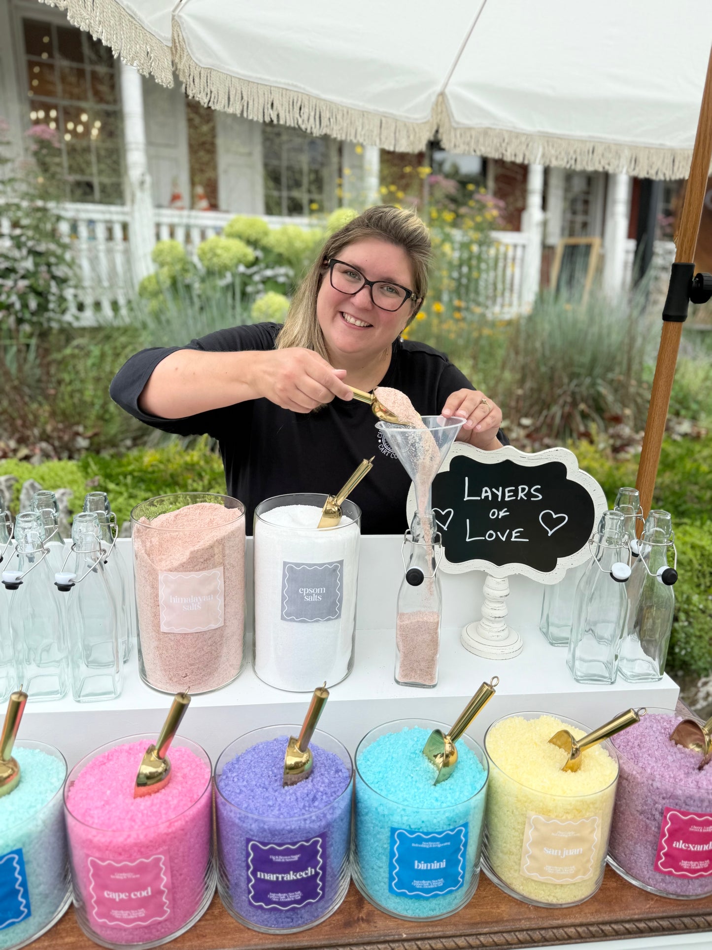 Luxe Bath Salts Bar - Includes Umbrella Cart Rental & 50 Bottles