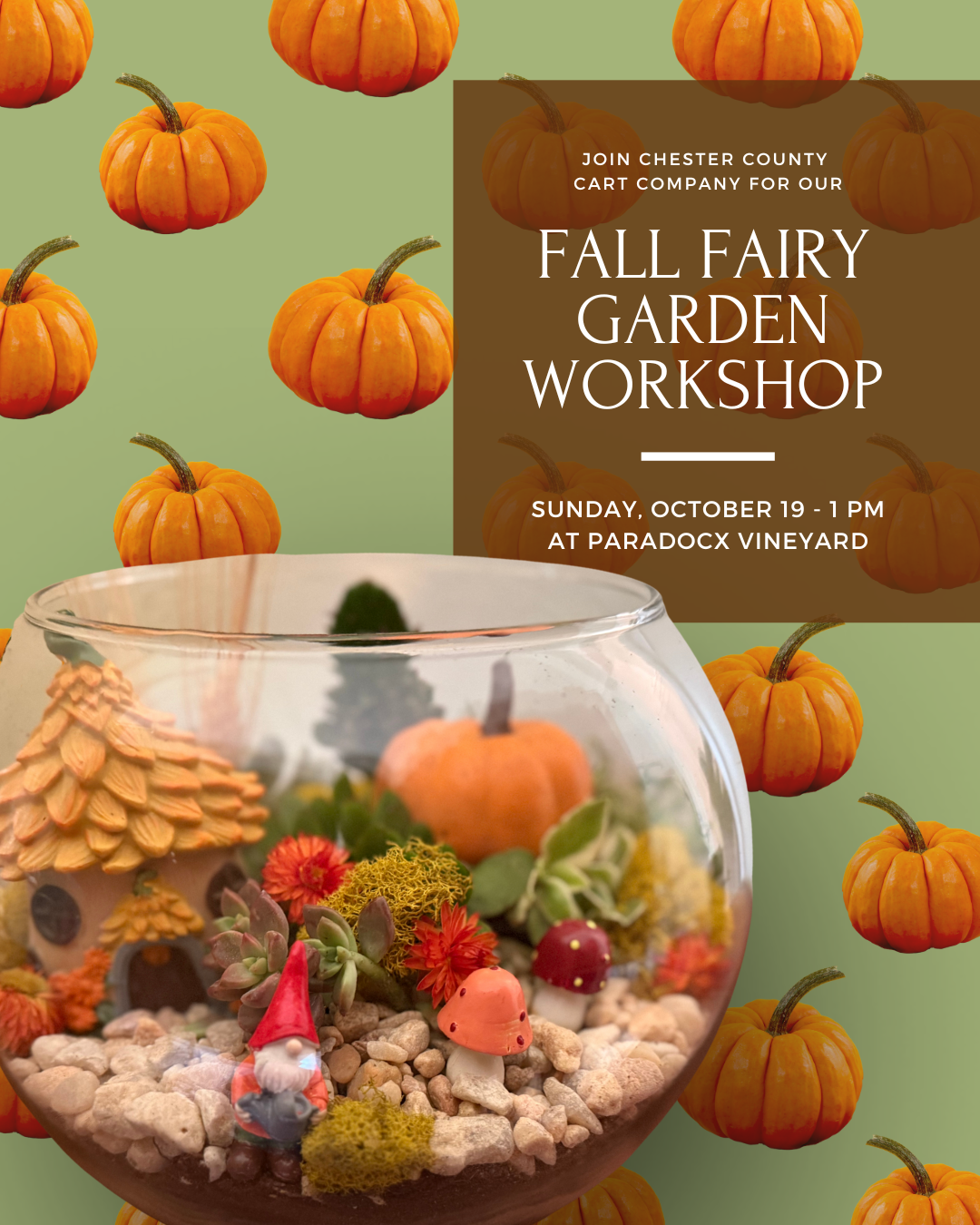 10/19 Fall Fairy Garden Workshop at Paradocx Vineyard - Landenberg at 1 pm