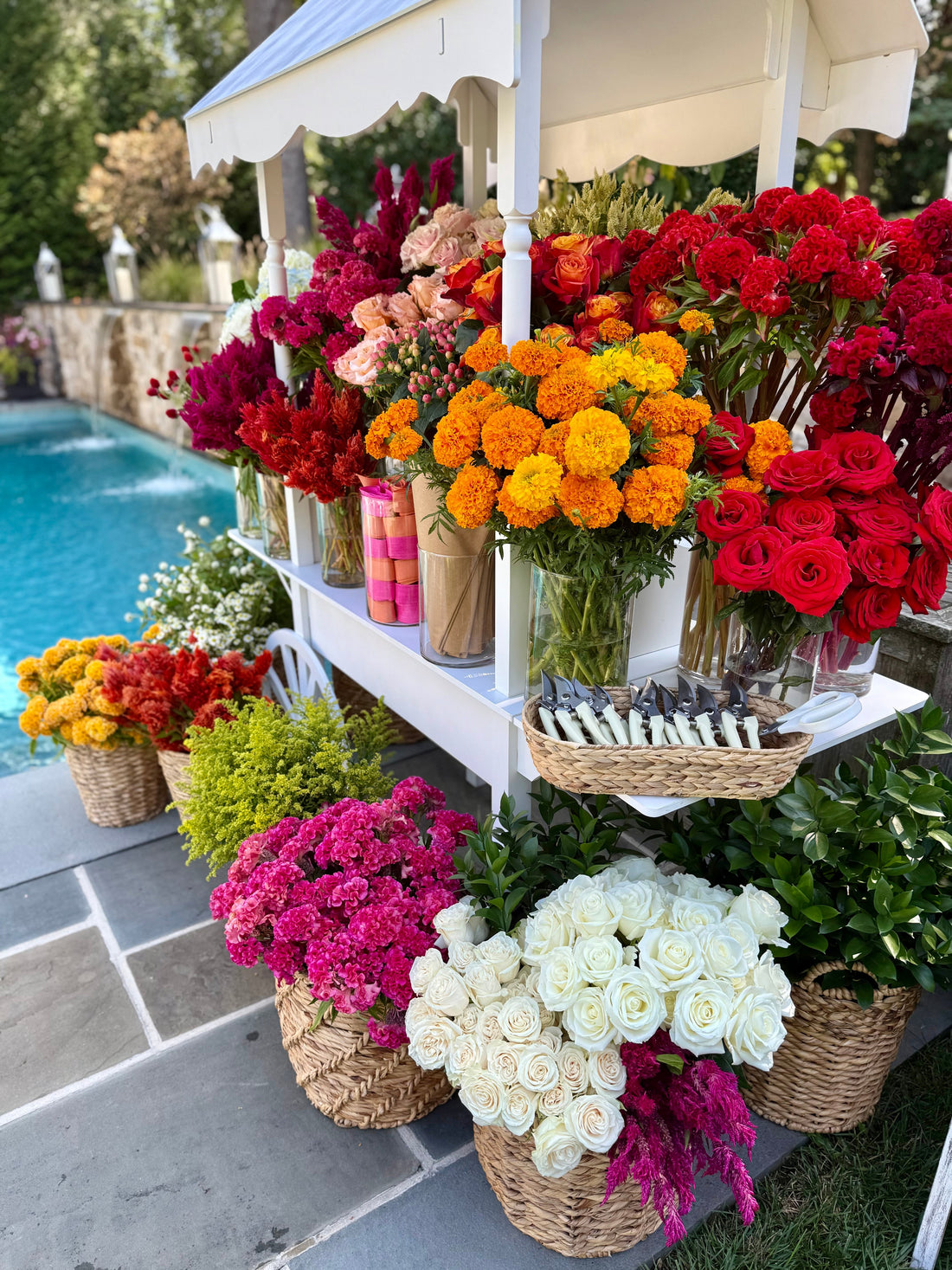 Vibrant Summer Bridal Shower Bloom Bar in Newtown Square, PA