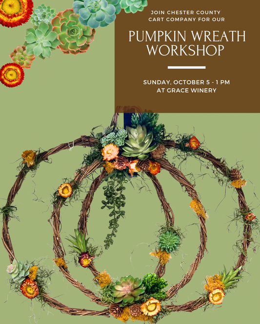 10/5 Pumpkin Wreath Workshop at Grace Winery in Glen Mills at 1 pm