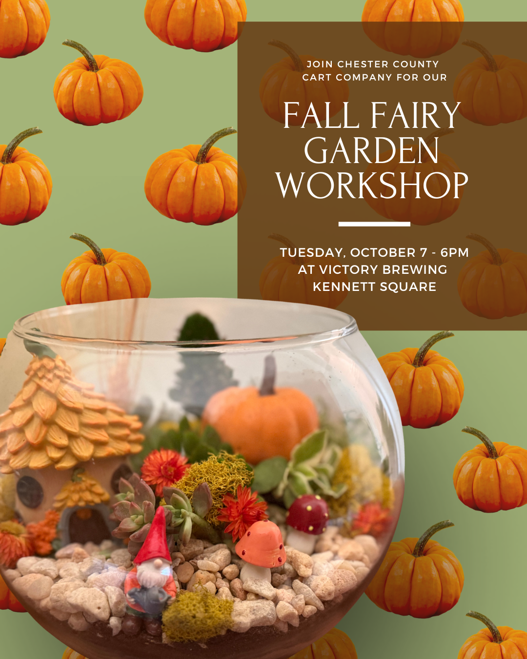 10/7 Fall Fairy Garden Workshop at Victory Brewing - Kennett Square at 6 pm