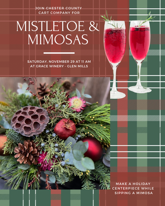 11/29 Mistletoe & Mimosas - Holiday Centerpiece Workshop at Grace Winery at 11 am