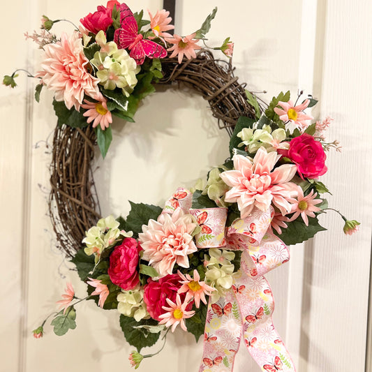 Spring Butterfly Wreath (Free Local Delivery)