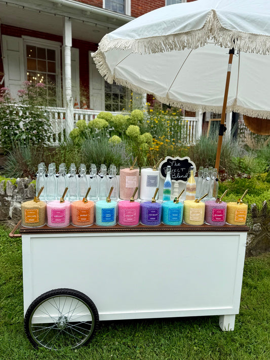 Luxe Bath Salts Bar - Includes Umbrella Cart Rental & 50 Bottles