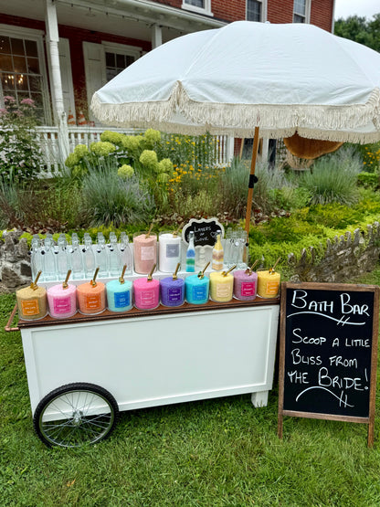 Luxe Bath Salts Bar - Includes Umbrella Cart Rental & 50 Bottles
