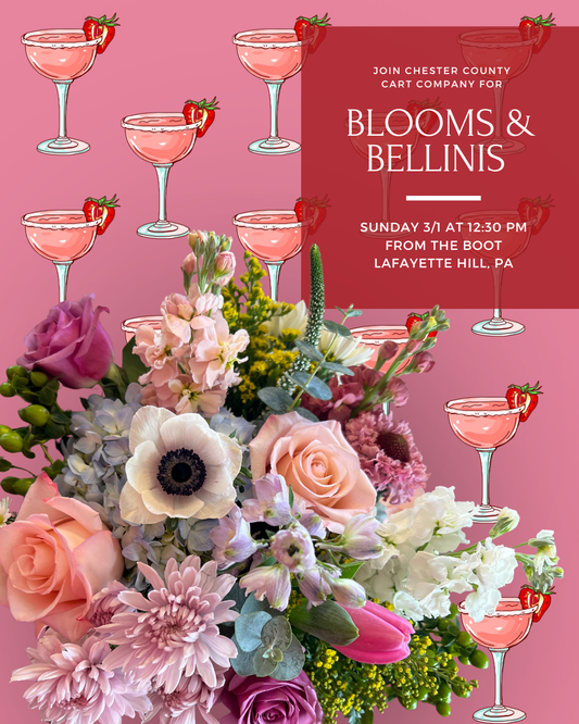 3/1 Booms & Bellinis - Flower Workshop at From the Boot Lafayette Hill at 12:30 pm (includes lunch)