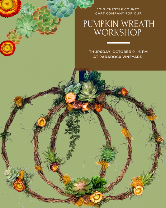 10/9 - Pumpkin Wreath Workshop at Paradocx Vineyard - Landenberg, PA at 6 pm