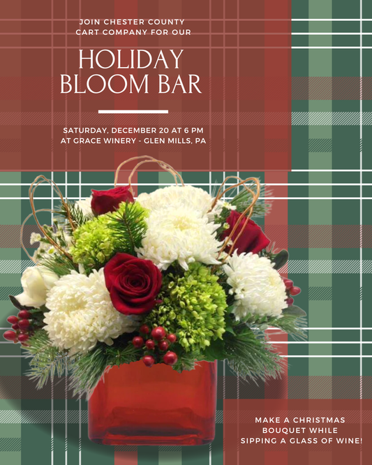 12/20 Christmas Centerpiece Workshop at Grace Winery in Glen Mills, PA at 6 pm