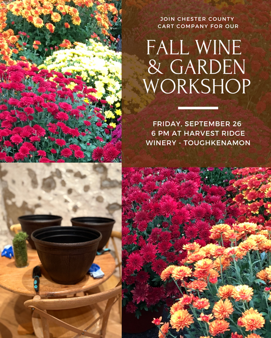 9/26 Fall Planter Workshop at Harvest Ridge Winery in Toughkenamon, PA at 6 pm