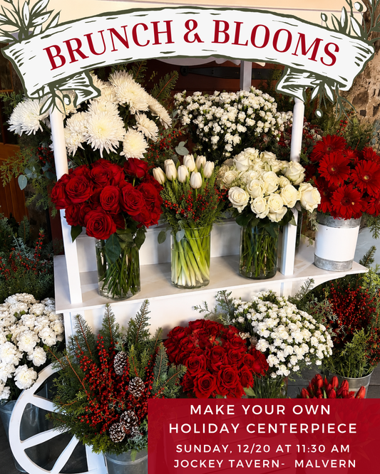 12/20 Brunch & Blooms - Christmas Centerpiece Workshop at The Jockey Tavern in Malvern, PA at 11:30 am