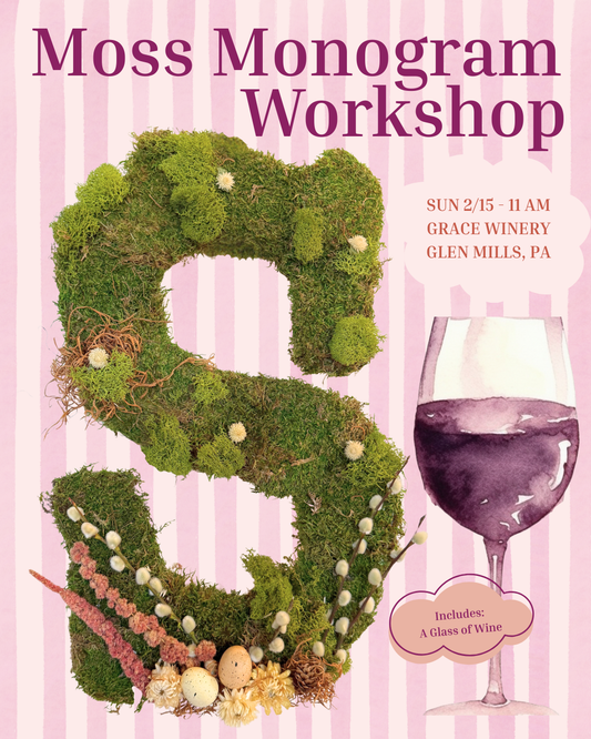 2/15 Moss Monogram Workshop at Grace Winery - Glen Mills, PA at 11 am
