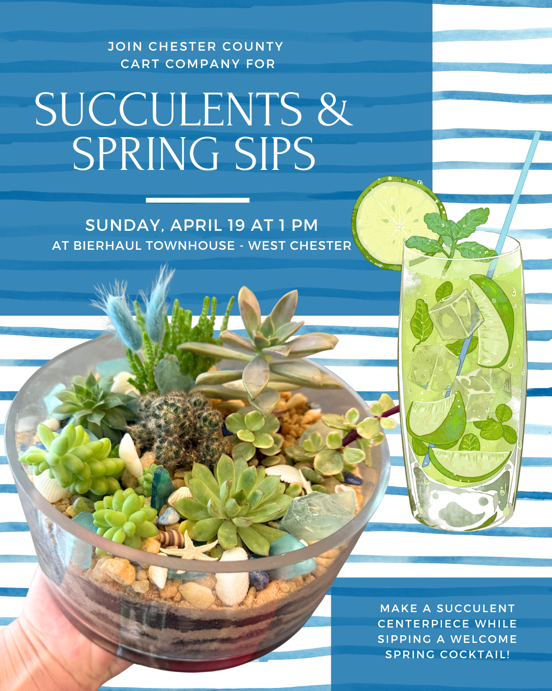 4/19 Succulents & Spring Sips: Plant Workshop at Bierhaul Townhouse - West Chester, PA at 1 pm
