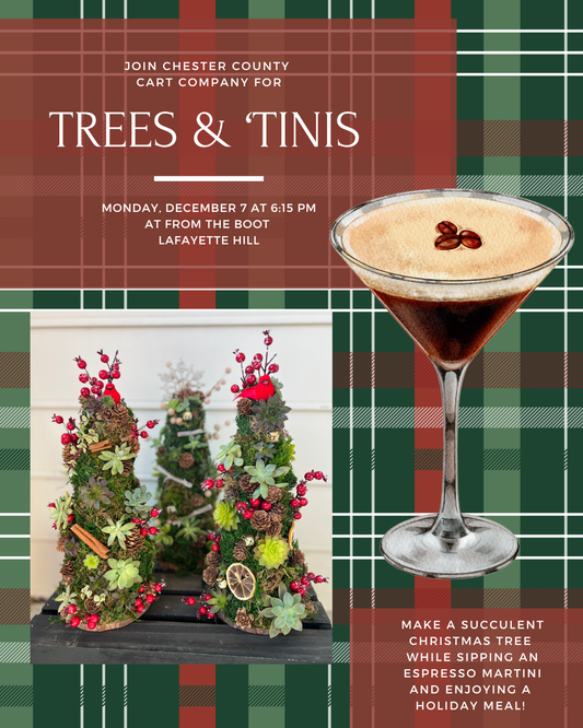 12/7 Trees & 'Tinis - Succulent Workshop at From the Boot in Lafayette Hill at 6:15 pm (dinner included)