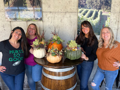 9/18 Succulent Pumpkin Workshop at Paradocx Vineyard in Landenberg, PA at 6 pm